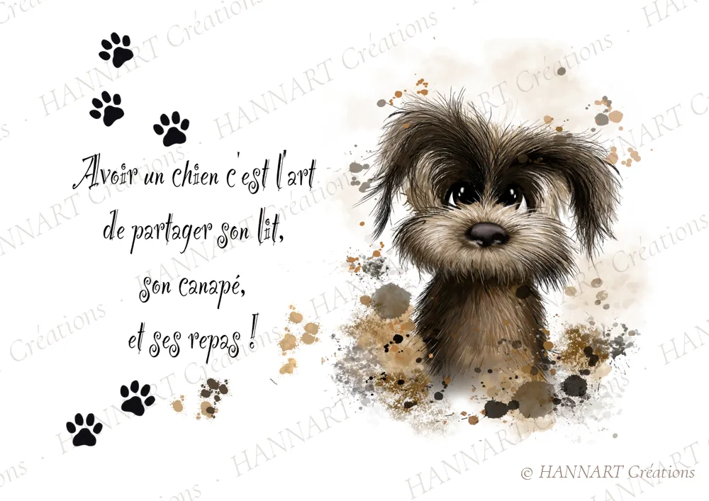 Avoir un chien c'est l'art – illustration HANNART Créations