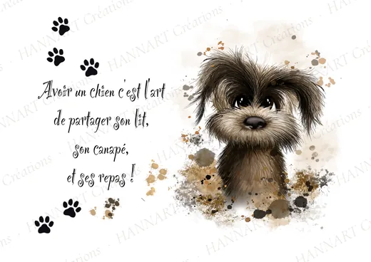 Avoir un chien c'est l'art – illustration HANNART