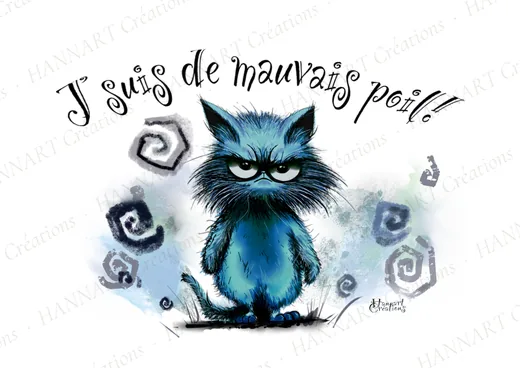 Chat mauvais poil ! – illustration HANNART
