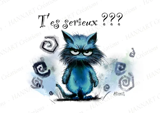 Chat t'es serieux ? – illustration HANNART