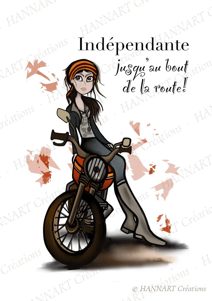 Indépendante jusqu'au bout de la route – illustration HANNART Créations