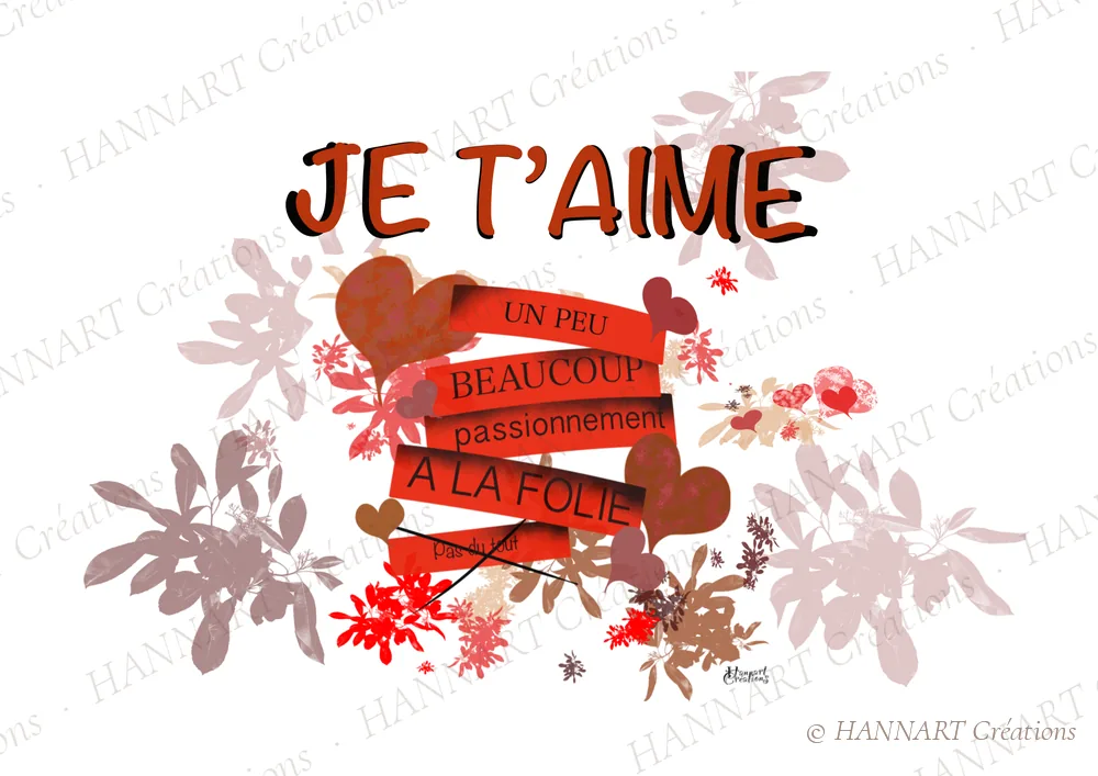 Je t'aime – illustration HANNART Créations