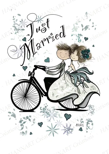 Just married – illustration HANNART