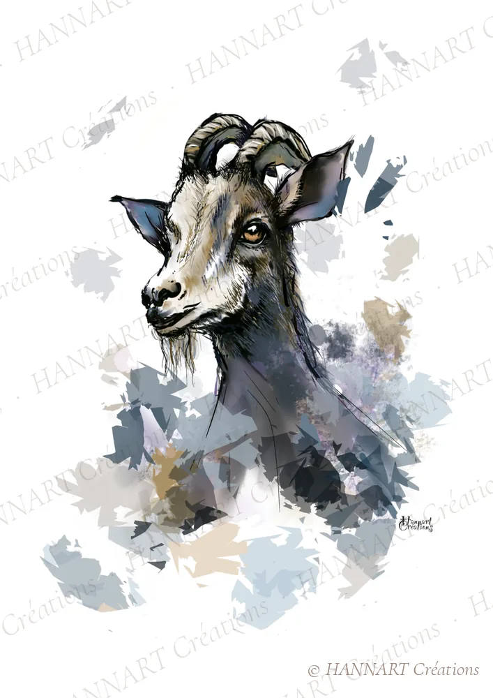 La chèvre – illustration HANNART Créations