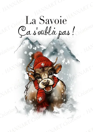 La vache en Savoie 1 – illustration HANNART
