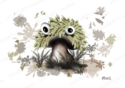 Le champignon camouflé – illustration HANNART
