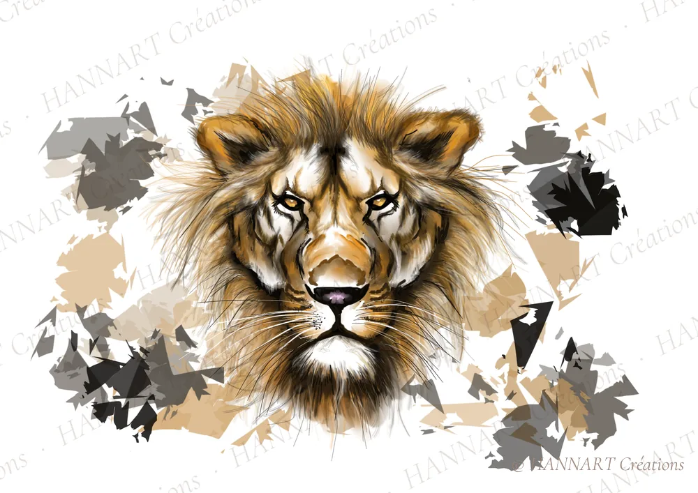 Le lion – illustration HANNART Créations