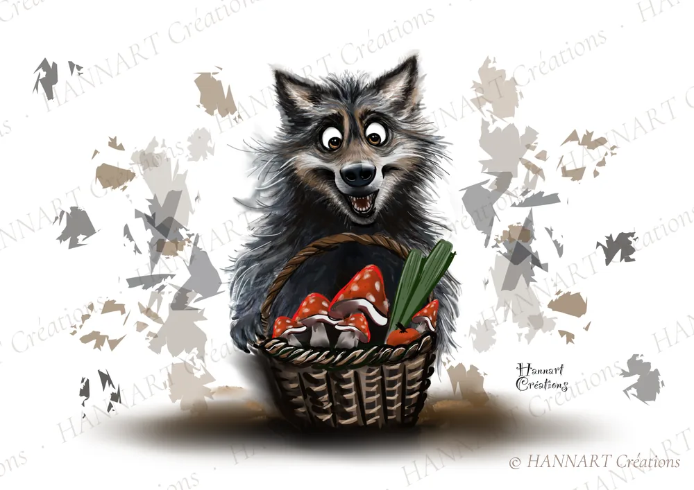 Le loup – illustration HANNART Créations