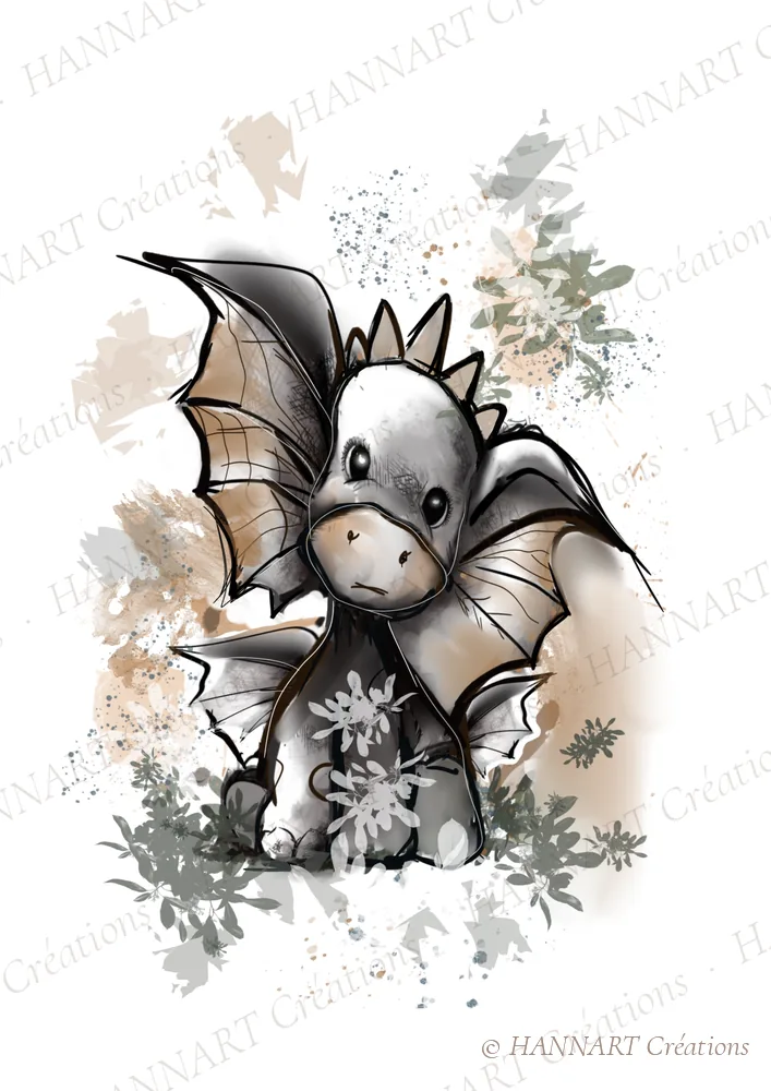Le petit dragon – illustration HANNART Créations