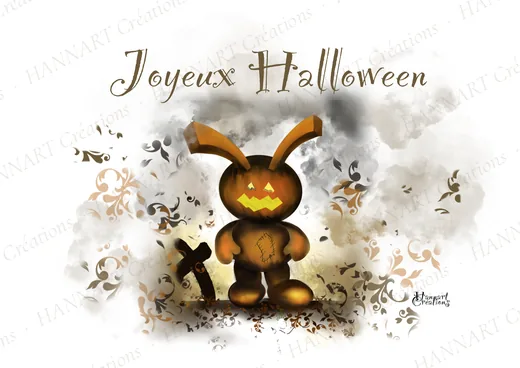Le petit monstre d'Halloween – illustration HANNART