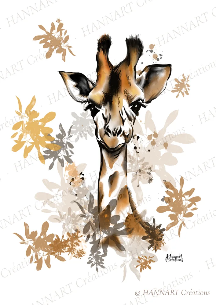 Lola la girafe – illustration HANNART Créations