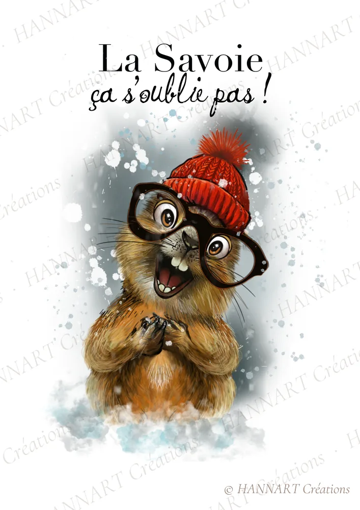 Marmotte qui n'oublie pas – illustration HANNART Créations
