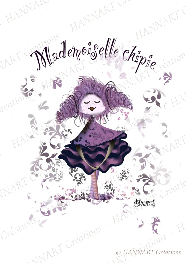 Melle chipie – illustration HANNART Créations