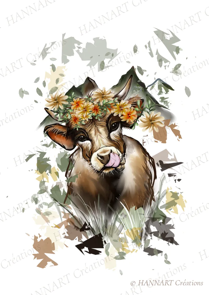 Melle vache – illustration HANNART Créations
