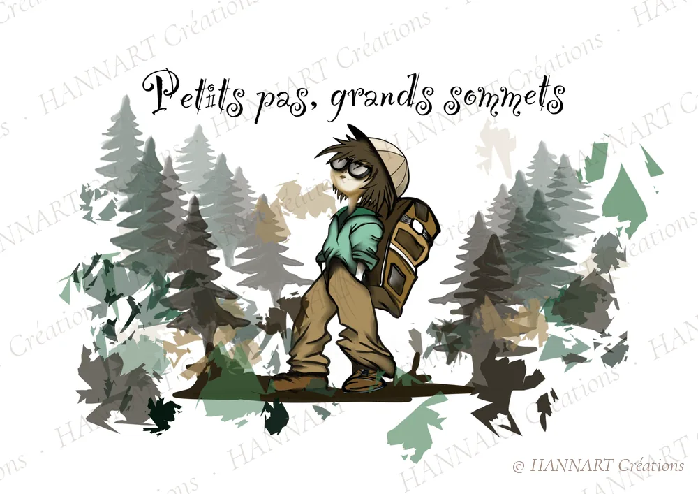 Petits pas grands sommets – illustration HANNART Créations