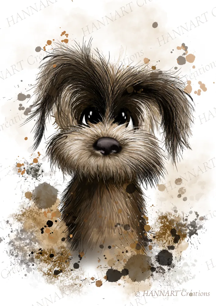 Pompon le chien – illustration HANNART Créations